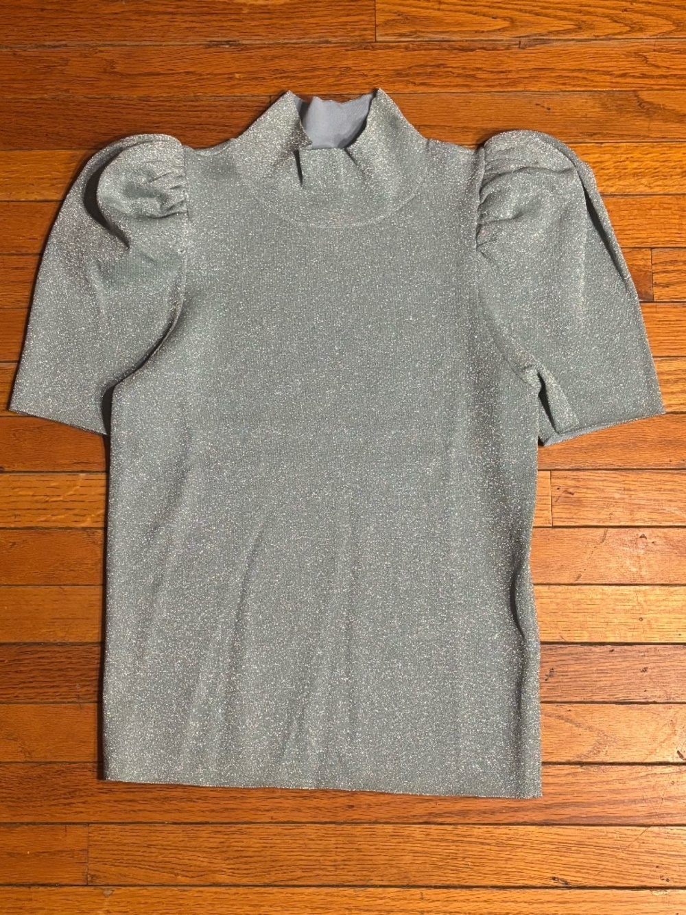 Alice + Olivia Issa Turtlneck Puff-sleeve Pullover Top